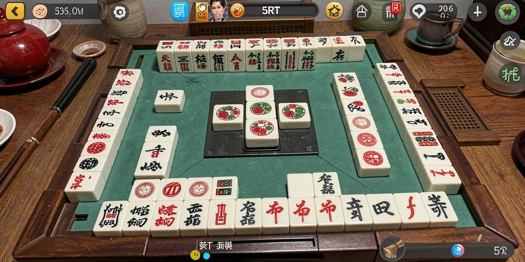 Tampilan screenshot 5RT menunjukkan gameplay Mahjong yang menarik.