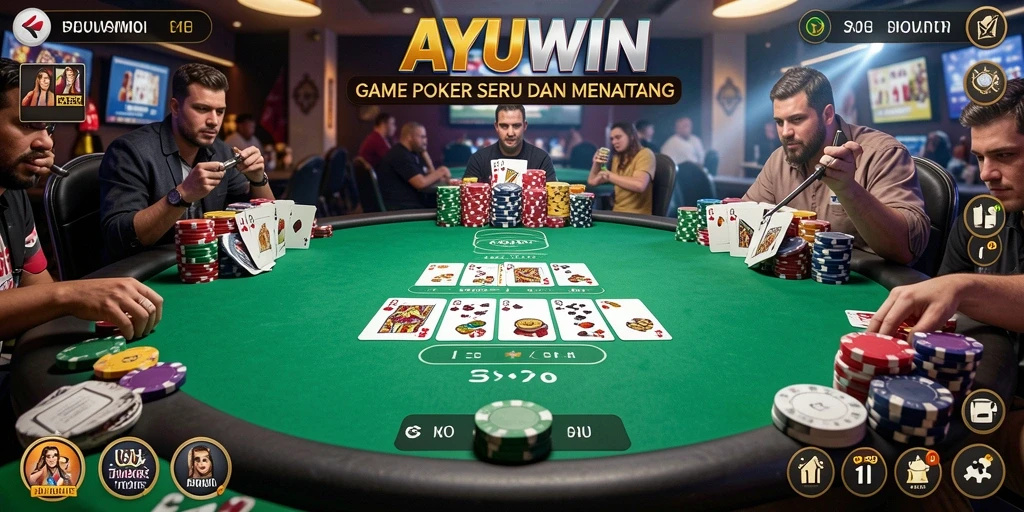 Tampilan gameplay AYUWIN yang seru dan interaktif dalam permainan poker.
