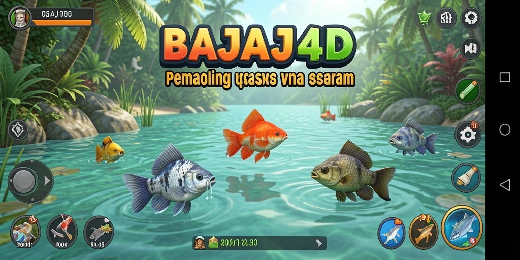 Tampilan gameplay BAJAJ4D saat memancing di lokasi eksotis.