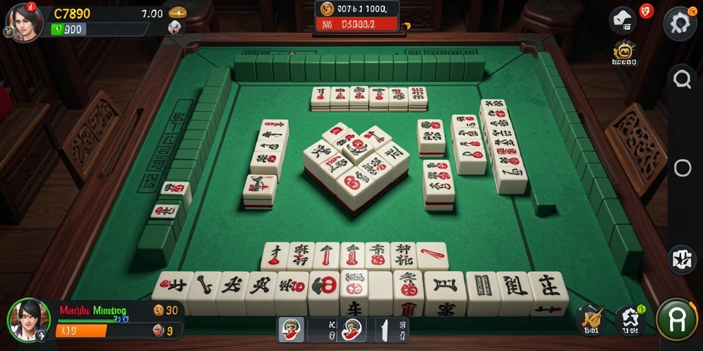 Tampilan gameplay C7890 yang menarik dengan ubin Mahjong berwarna.