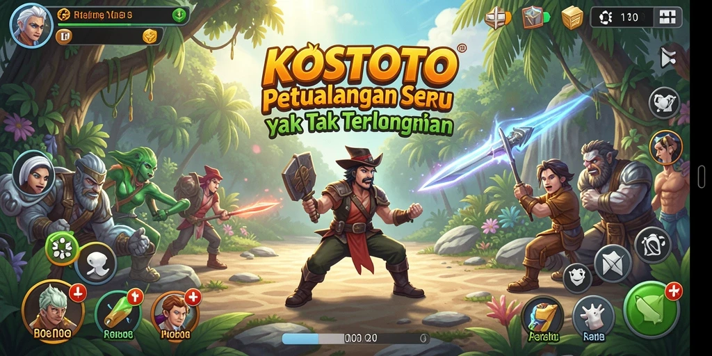 Screenshot gameplay KOSTOTO dengan petualangan yang mendebarkan.