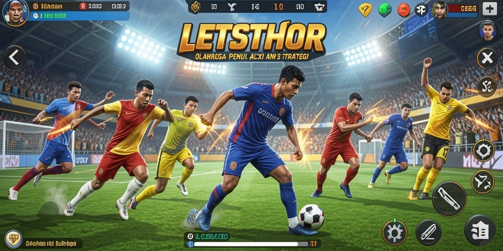 Tangkapan layar LETSTHOR menampilkan aksi intens dalam pertandingan olahraga.