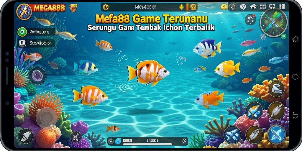 Tampilan gameplay Tembak Ikan yang mendebarkan di MEGA888.