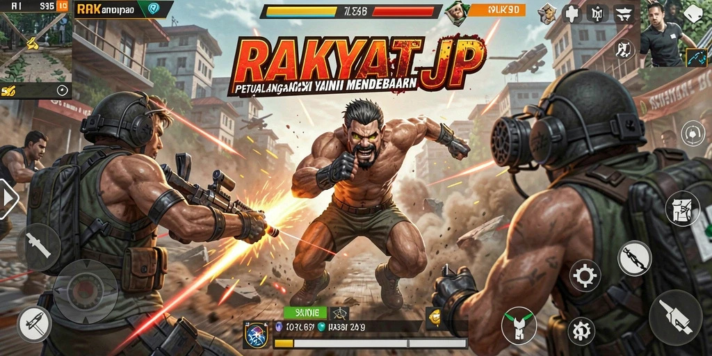 Tampilan gameplay RAKYATJP yang penuh aksi dan seru.