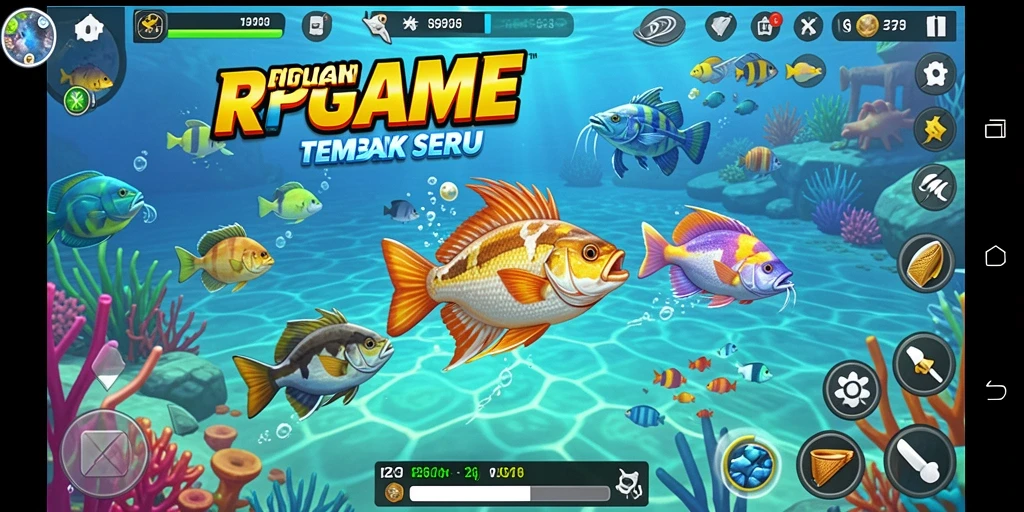 Screenshot RPGAME menampilkan aksi seru dalam menangkap ikan.