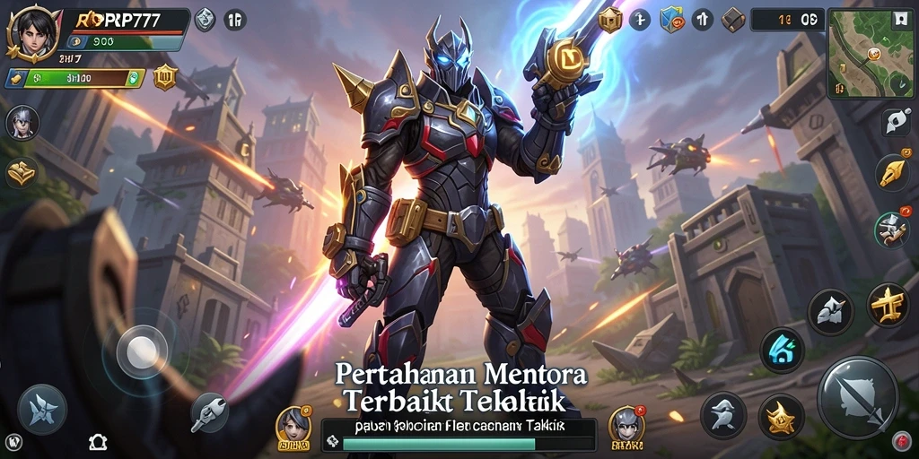 Screenshot menunjukkan aksi intens dari gameplay Tower Defense RPRP777.