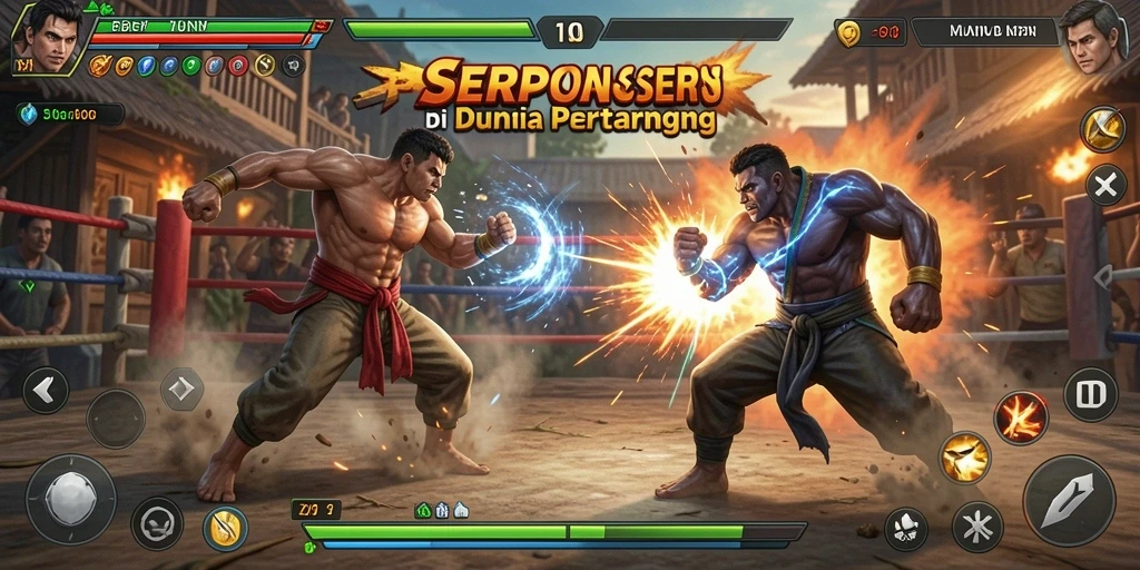 Tangkapan layar SERURP menampilkan pertarungan mendebarkan antara karakter.