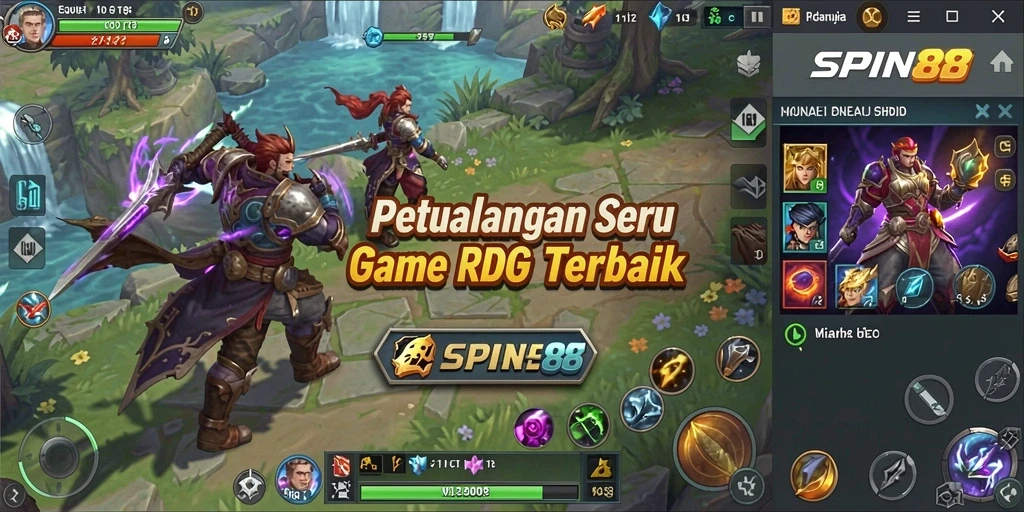 Screenshot gameplay SPIN88 menampilkan pertarungan seru dan karakter unik.