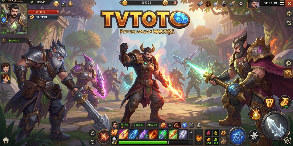 Tangkapan layar dari gameplay epik di TVTOTO menunjukkan aksi pertarungan
