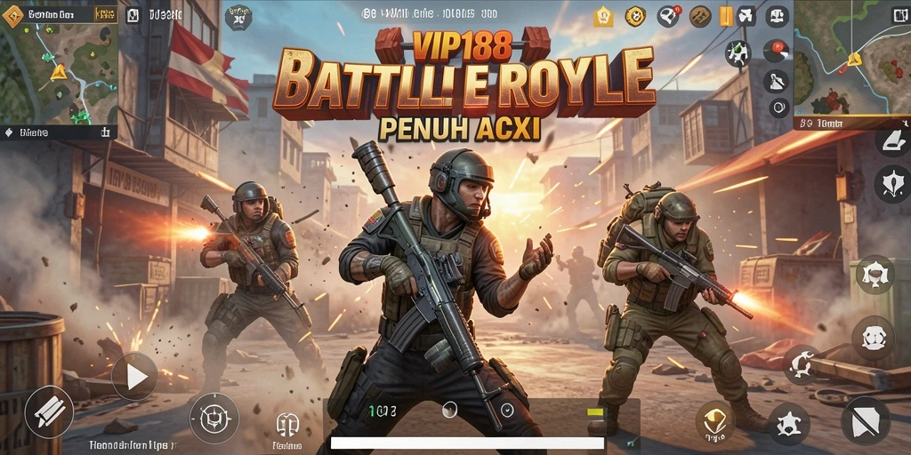 Tampilan gameplay menegangkan dari VIP188 dalam pertarungan Battle Royale.