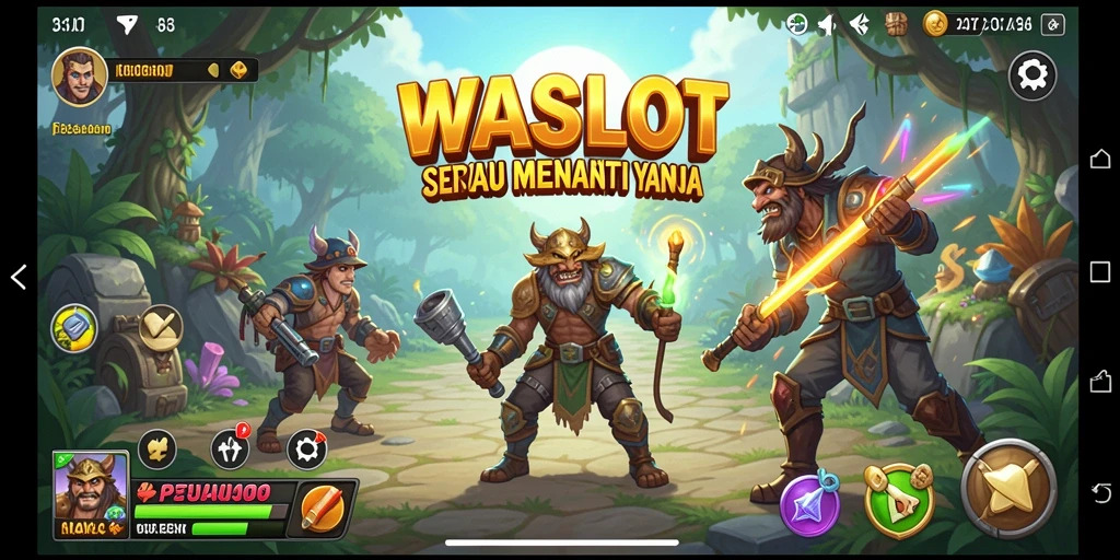 Screenshot utama dari gameplay WASLOT yang menampilkan aksi petualangan yang mendebarkan.